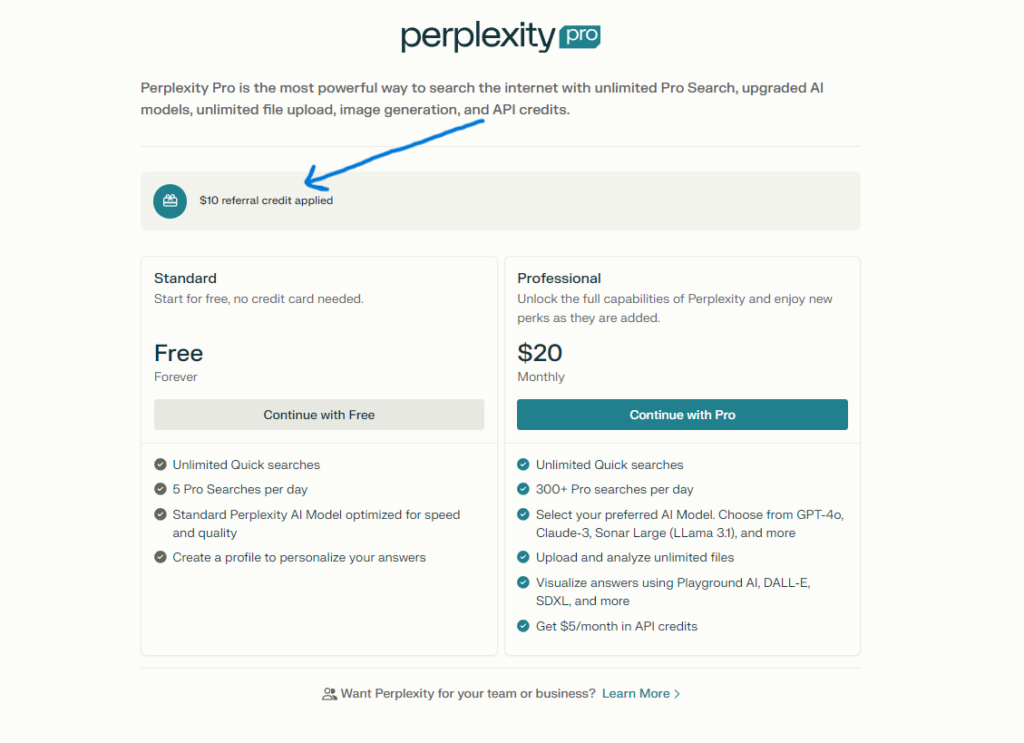 perplexity.ai promo code