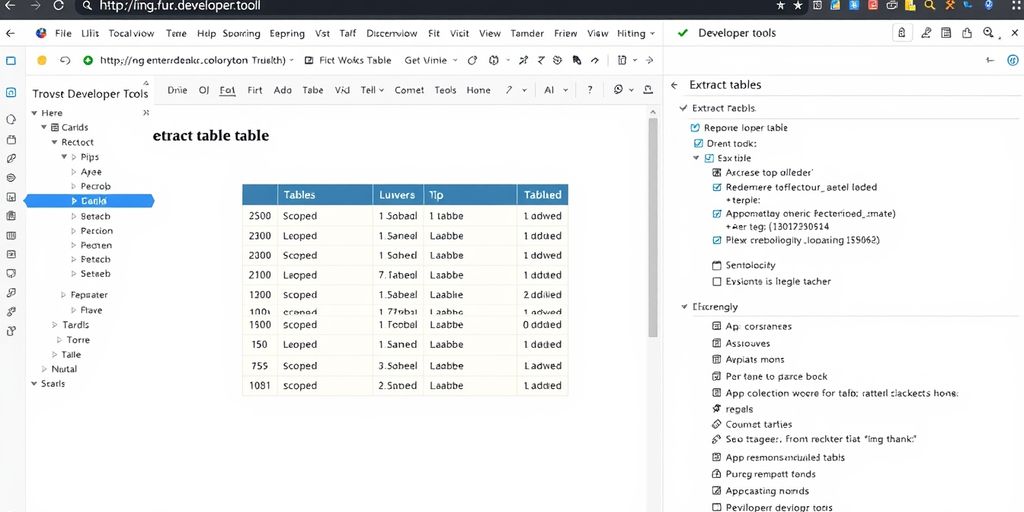 Extracting tables with developer tools